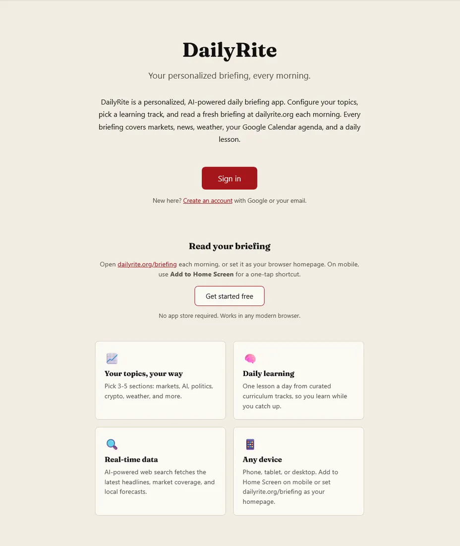 DailyRite logo with a black and red sun